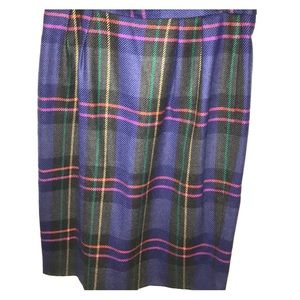 Sloan Ranger style tartan Vintage colorful plaid skirt in wool lined s L
